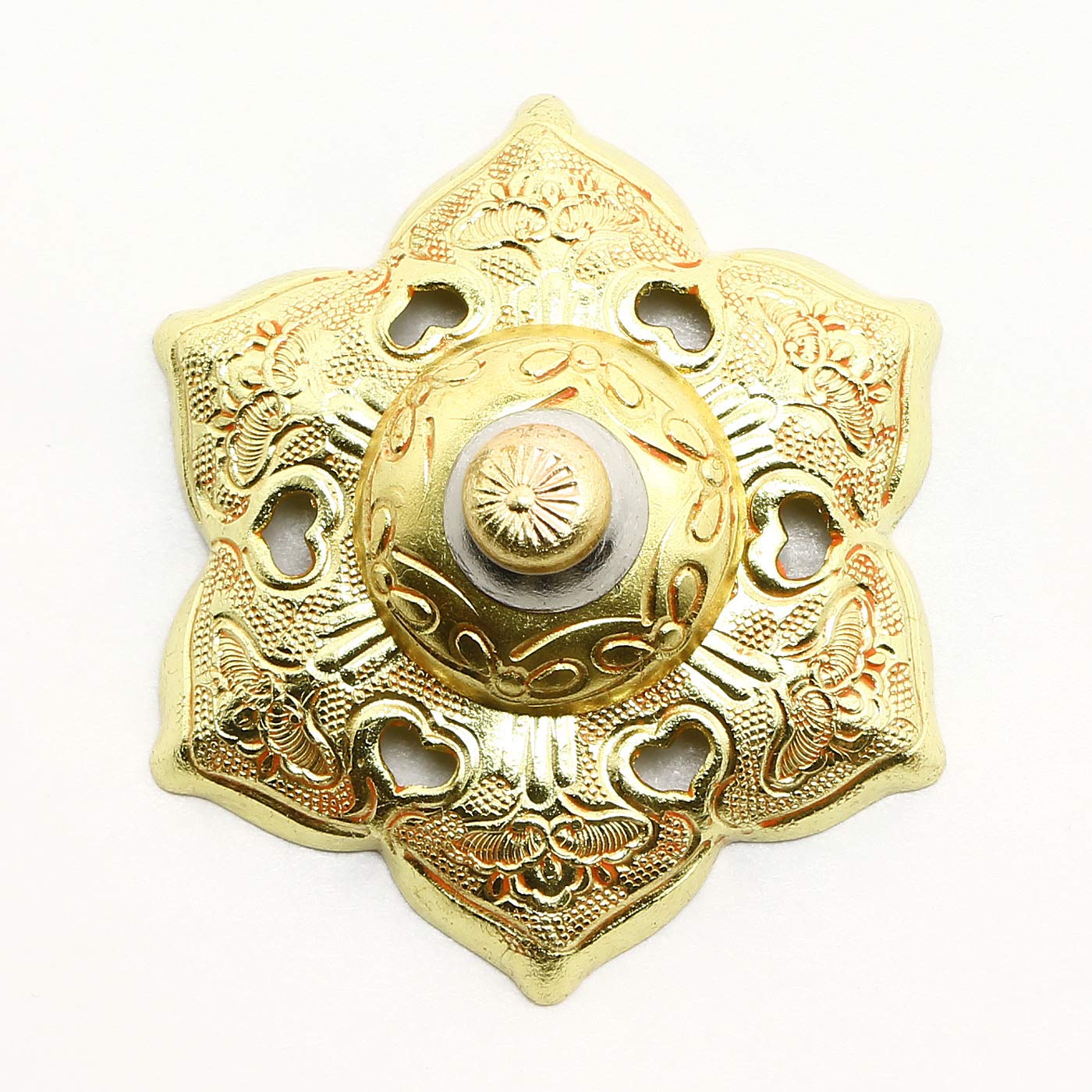 【六葉金具】３寸ｘ２点 社寺仏閣、神輿、山車、社寺金具です。直径90ｍｍ 六葉金具】3寸x2点 社寺仏閣、神輿、山車、社寺金具です